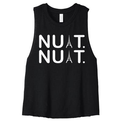 Nuit Nuit Funny Goodnight In French Premium Women's Racerback Cropped Tank