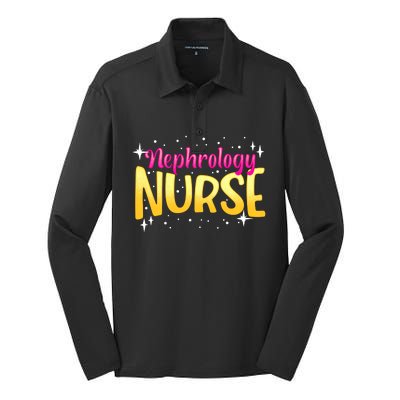 Nephrology Nurse Fun Skilled Dialysis Nursing Rn Cool Gift Silk Touch Performance Long Sleeve Polo