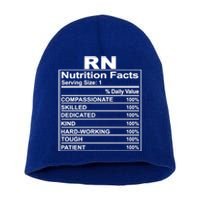 Nurse Nutrition Facts Rn Squad Matching Nurse Week Cute Gift Short Acrylic Beanie