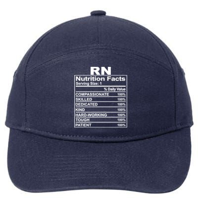 Nurse Nutrition Facts Rn Squad Matching Nurse Week Cute Gift 7-Panel Snapback Hat