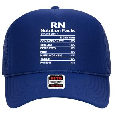 Nurse Nutrition Facts Rn Squad Matching Nurse Week Cute Gift High Crown Mesh Back Trucker Hat