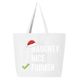 Naughty Nice Finnish Santa Hat Finland Christmas Gift Funny Gift 25L Jumbo Tote