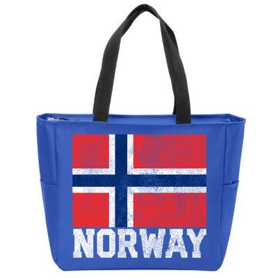 Norway Norwegian Flag National Pride Roots Country Nation Gift Zip Tote Bag