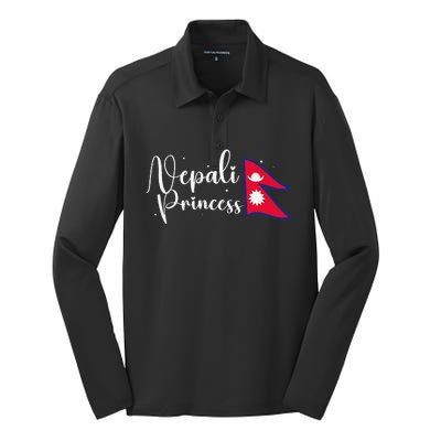 Nepal Nepali Flag Silk Touch Performance Long Sleeve Polo