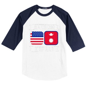 Nepal Nepali Flag Baseball Sleeve Shirt