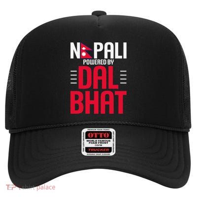Nepal Nepali Flag High Crown Mesh Back Trucker Hat