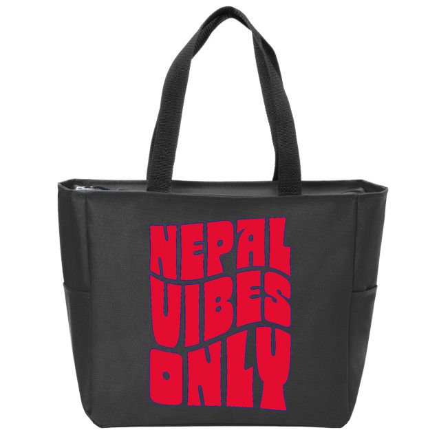 Nepal Nepali Flag Zip Tote Bag