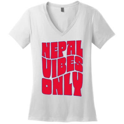 Nepal Nepali Flag Women's V-Neck T-Shirt