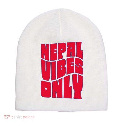Nepal Nepali Flag Short Acrylic Beanie