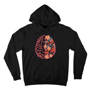 Neuro Nurse Floral Neuroscience Floral Brain Tall Hoodie