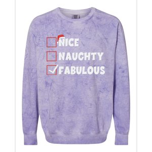 Nice Naughty Fabulous List Santa Christmas Xmas Pjs Gift Colorblast Crewneck Sweatshirt