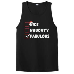 Nice Naughty Fabulous List Santa Christmas Xmas Pjs Gift PosiCharge Competitor Tank