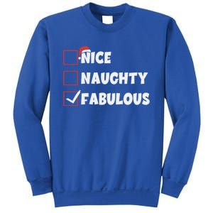 Nice Naughty Fabulous List Santa Christmas Xmas Pjs Gift Sweatshirt