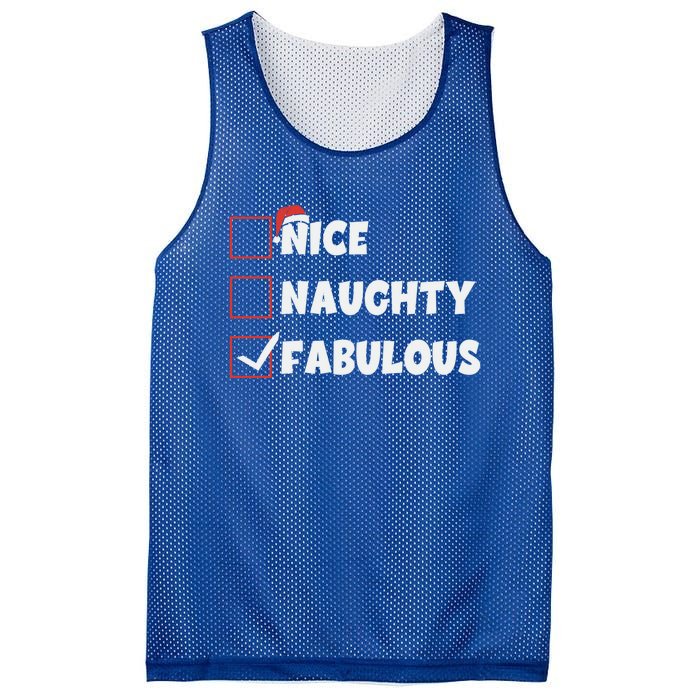 Nice Naughty Fabulous List Santa Christmas Xmas Pjs Gift Mesh Reversible Basketball Jersey Tank