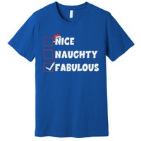 Nice Naughty Fabulous List Santa Christmas Xmas Pjs Gift Premium T-Shirt