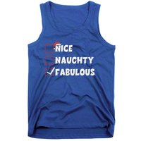 Nice Naughty Fabulous List Santa Christmas Xmas Pjs Gift Tank Top