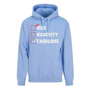 Nice Naughty Fabulous List Santa Christmas Xmas Pjs Gift Unisex Surf Hoodie