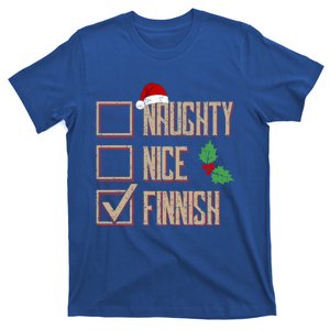 Naughty Nice Finnish Christmas Gift Finland Santa Hat Xmas Cute Gift T-Shirt