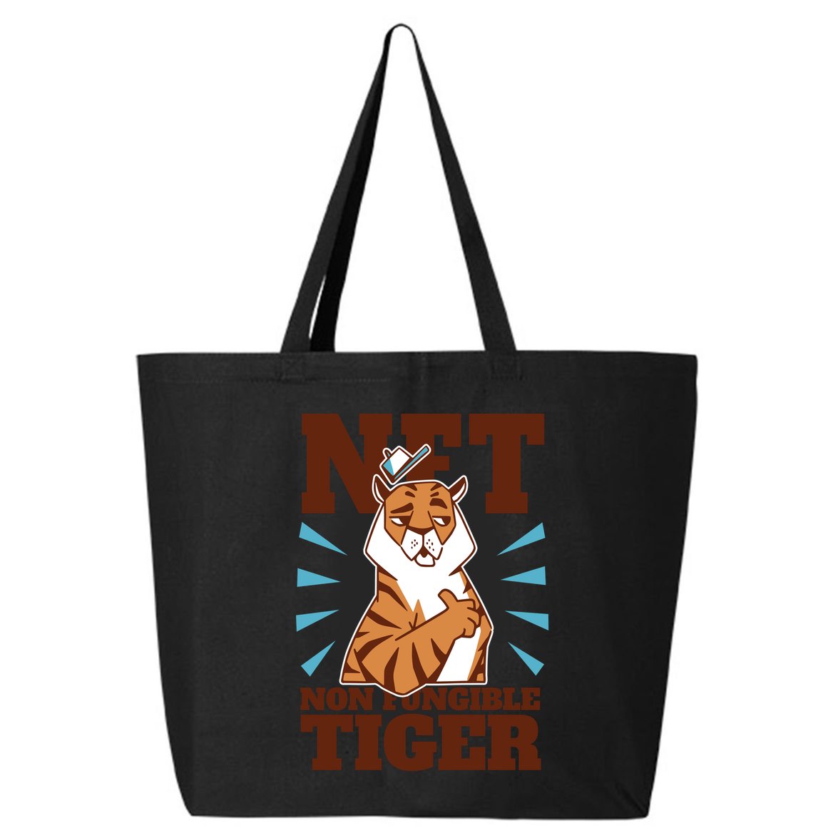 NFT Non Fungible Tiger Funny Crypto 25L Jumbo Tote
