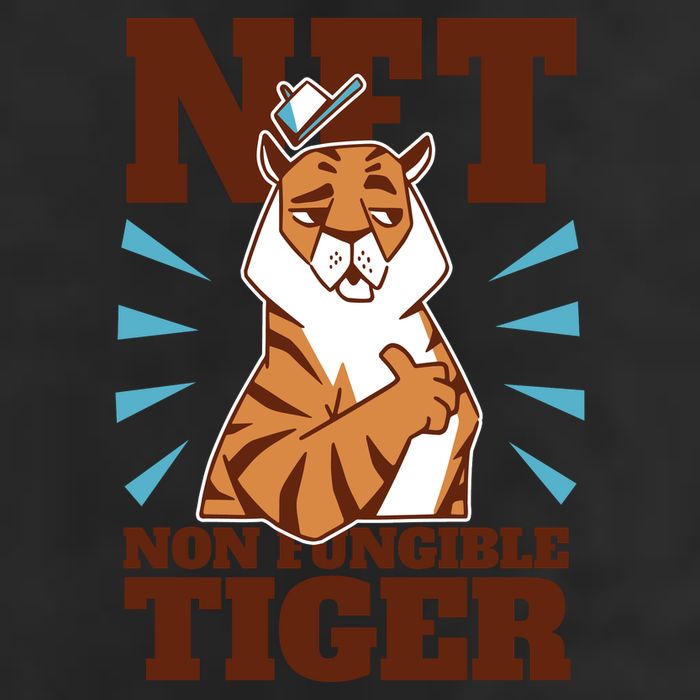 NFT Non Fungible Tiger Funny Crypto 25L Jumbo Tote