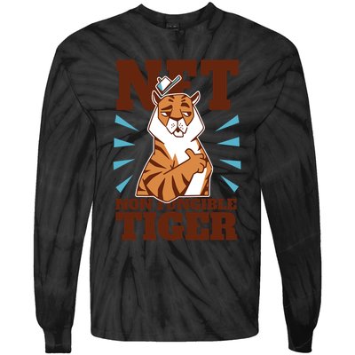 NFT Non Fungible Tiger Funny Crypto Tie-Dye Long Sleeve Shirt