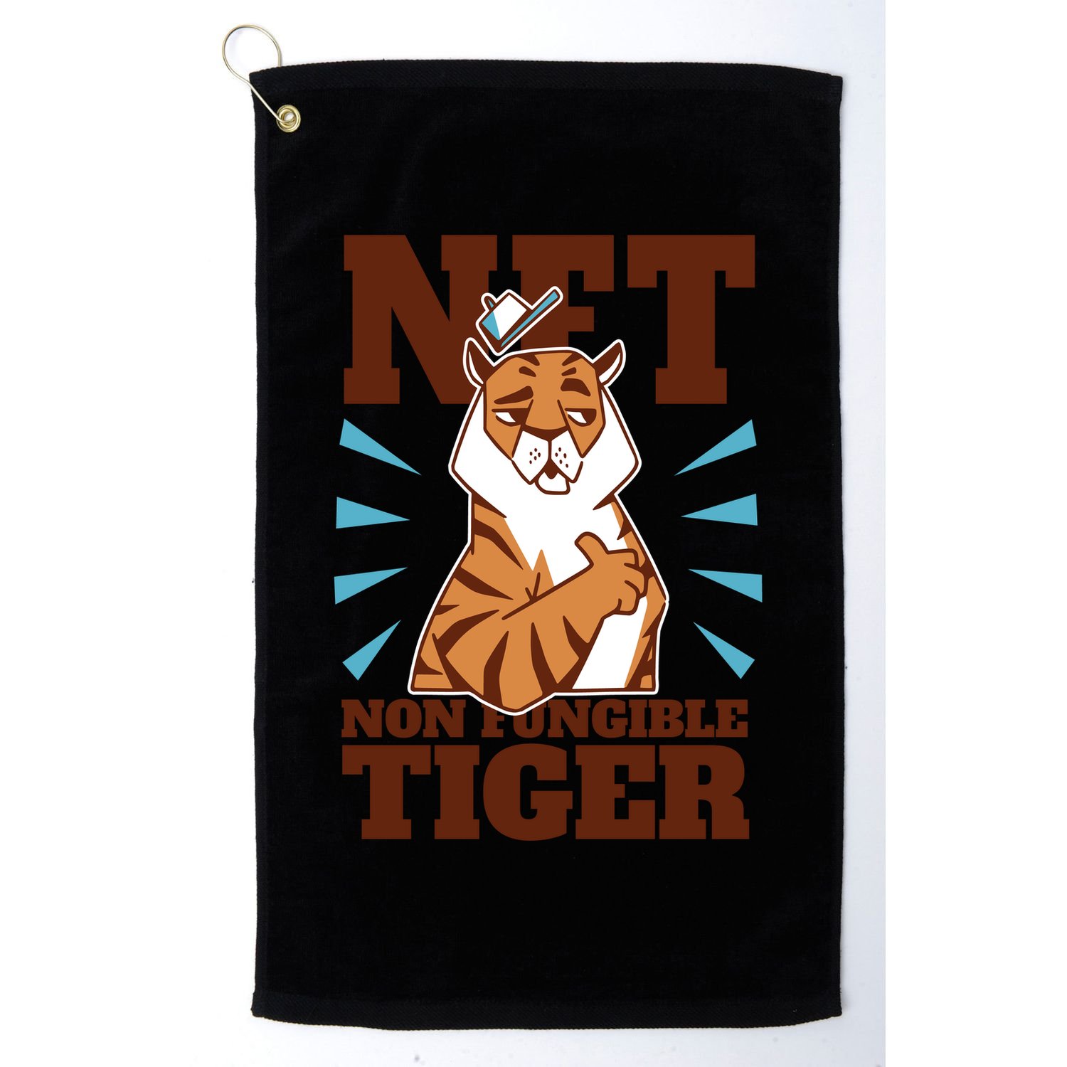 NFT Non Fungible Tiger Funny Crypto Golf Towel