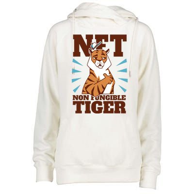 NFT Non Fungible Tiger Funny Crypto Womens Funnel Neck Pullover Hood