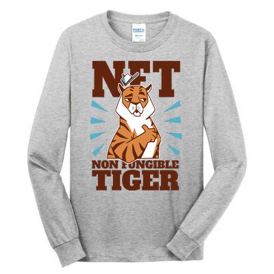 NFT Non Fungible Tiger Funny Crypto Tall Long Sleeve T-Shirt