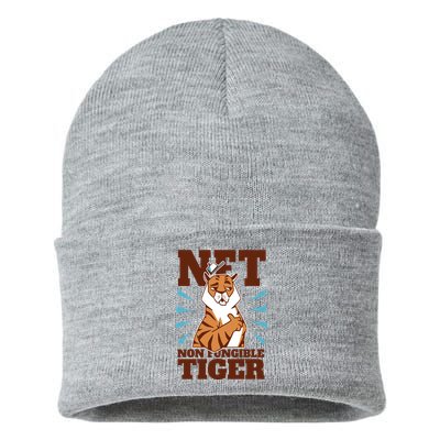 NFT Non Fungible Tiger Funny Crypto Sustainable Knit Beanie