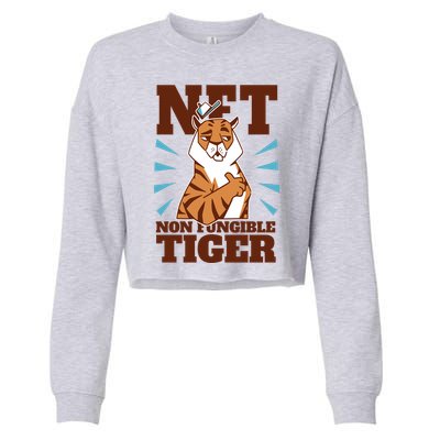 NFT Non Fungible Tiger Funny Crypto Cropped Pullover Crew