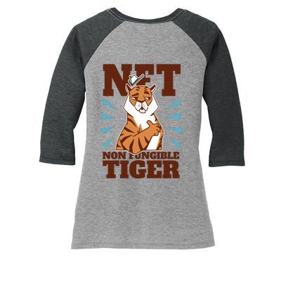 NFT Non Fungible Tiger Funny Crypto Women's Tri-Blend 3/4-Sleeve Raglan Shirt