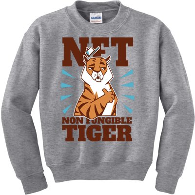 NFT Non Fungible Tiger Funny Crypto Kids Sweatshirt