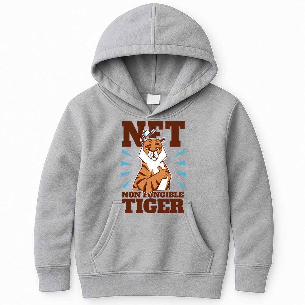 NFT Non Fungible Tiger Funny Crypto Kids Hoodie