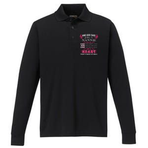 Nannie Name Gift And God Said Let There Be Nannie Performance Long Sleeve Polo