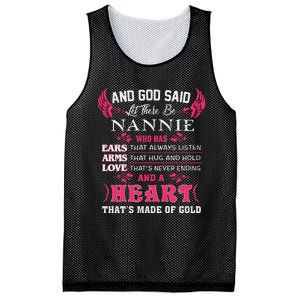 Nannie Name Gift And God Said Let There Be Nannie Mesh Reversible Basketball Jersey Tank