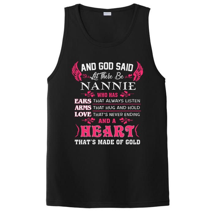 Nannie Name Gift And God Said Let There Be Nannie PosiCharge Competitor Tank