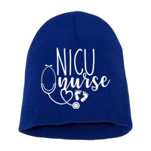 Nicu Nurse Gift With Cute Feet Design Short Acrylic Beanie