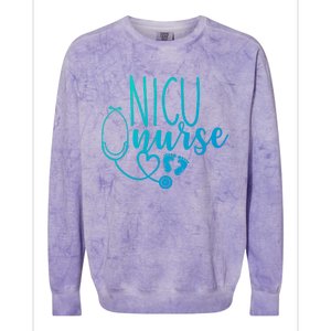 Nicu Nurse Gift With Cute Feet Design Colorblast Crewneck Sweatshirt