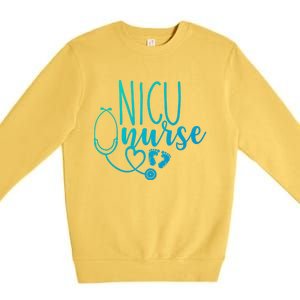 Nicu Nurse Gift With Cute Feet Design Premium Crewneck Sweatshirt