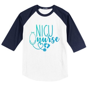 Nicu Nurse Gift With Cute Feet Design Baseball Sleeve Shirt