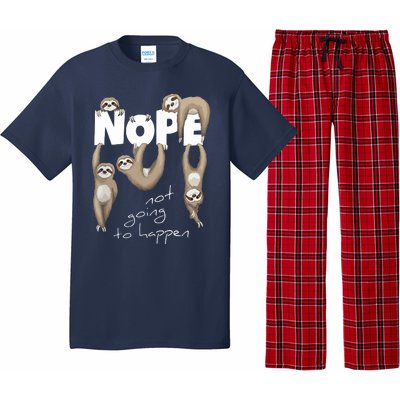 NOPE Not Going To Happen Lazy Cute Chilling Sloths Pajama Set