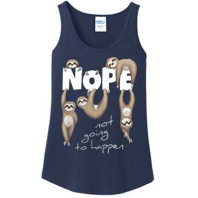 NOPE Not Going To Happen Lazy Cute Chilling Sloths Ladies Essential Tank