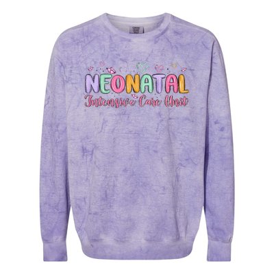 Nicu Nurse Groovy Nursing Neonatal Intensive Care Unit Colorblast Crewneck Sweatshirt