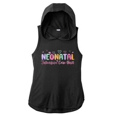 Nicu Nurse Groovy Nursing Neonatal Intensive Care Unit Ladies PosiCharge Tri-Blend Wicking Draft Hoodie Tank