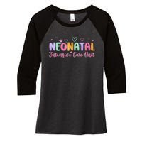 Nicu Nurse Groovy Nursing Neonatal Intensive Care Unit Women's Tri-Blend 3/4-Sleeve Raglan Shirt