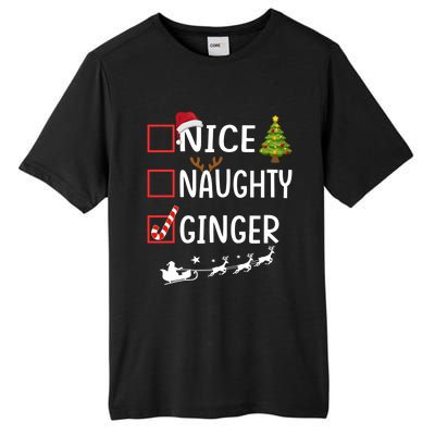 Naughty Nice Ginger Christmas Pajamas Funny Santa Claus Xmas Gift Tall Fusion ChromaSoft Performance T-Shirt