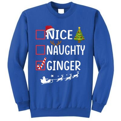 Naughty Nice Ginger Christmas Pajamas Funny Santa Claus Xmas Gift Sweatshirt