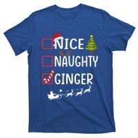 Naughty Nice Ginger Christmas Pajamas Funny Santa Claus Xmas Gift T-Shirt