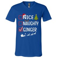 Naughty Nice Ginger Christmas Pajamas Funny Santa Claus Xmas Gift V-Neck T-Shirt