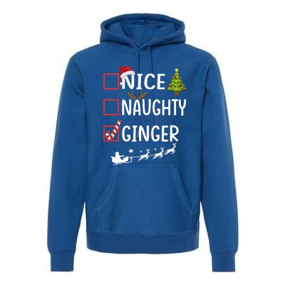 Naughty Nice Ginger Christmas Pajamas Funny Santa Claus Xmas Gift Premium Hoodie